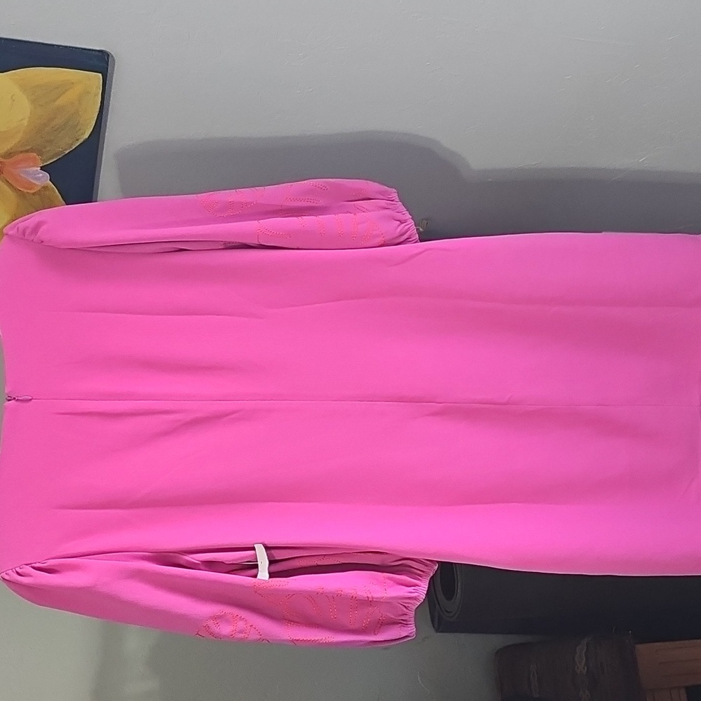 Trina Turk Vibrant Pink Long Sleeve Dress - Picture 4 of 4